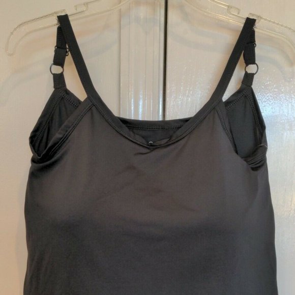 Mastectomy Swim Tankini Top with Integrated Prosthetics, Large w D Cup, NWT, Bla - Picture 2 of 7